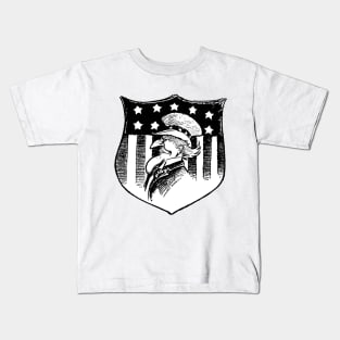 Vintage Patriotic Uncle Sam and American Flag Kids T-Shirt